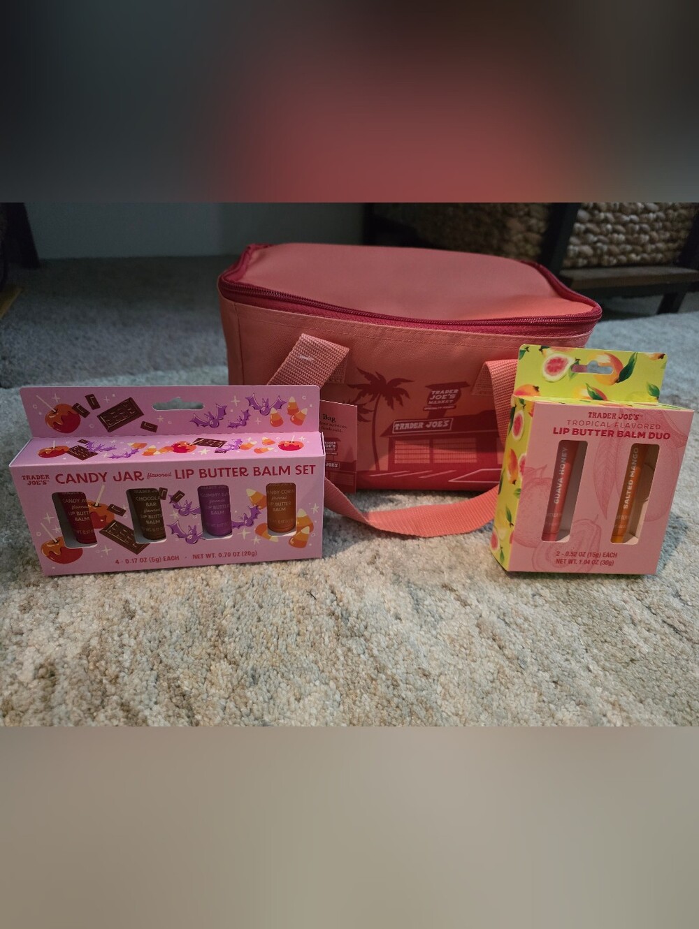 Trader Joe's Mini Cooler Bag with Lip Butter Balm Sets